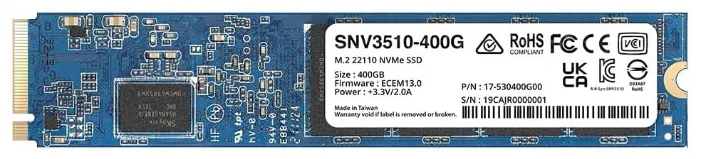 Ssd диск Synology SSD SNV3000 Series PCIe 3.0 x4 ,M.2 22110, 400GB, R3000/W750 Mb/s, IOPS 225K/45K, MTBF 1,8M repl SNV3500-400G' (SNV3510-400G)